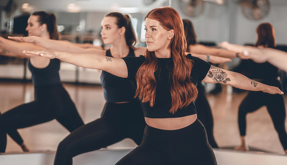 women in a yoga class