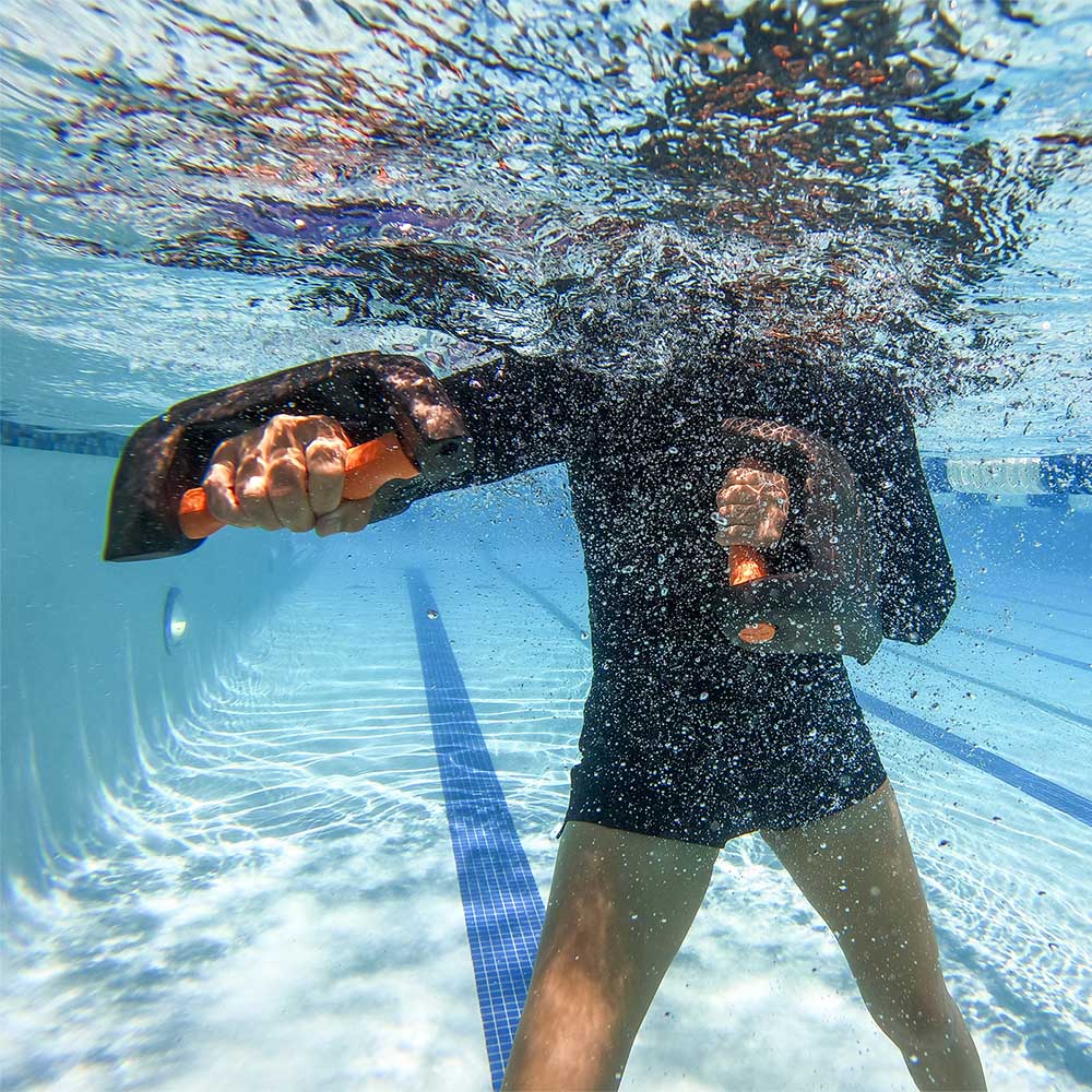 Aqua fitness class with adults