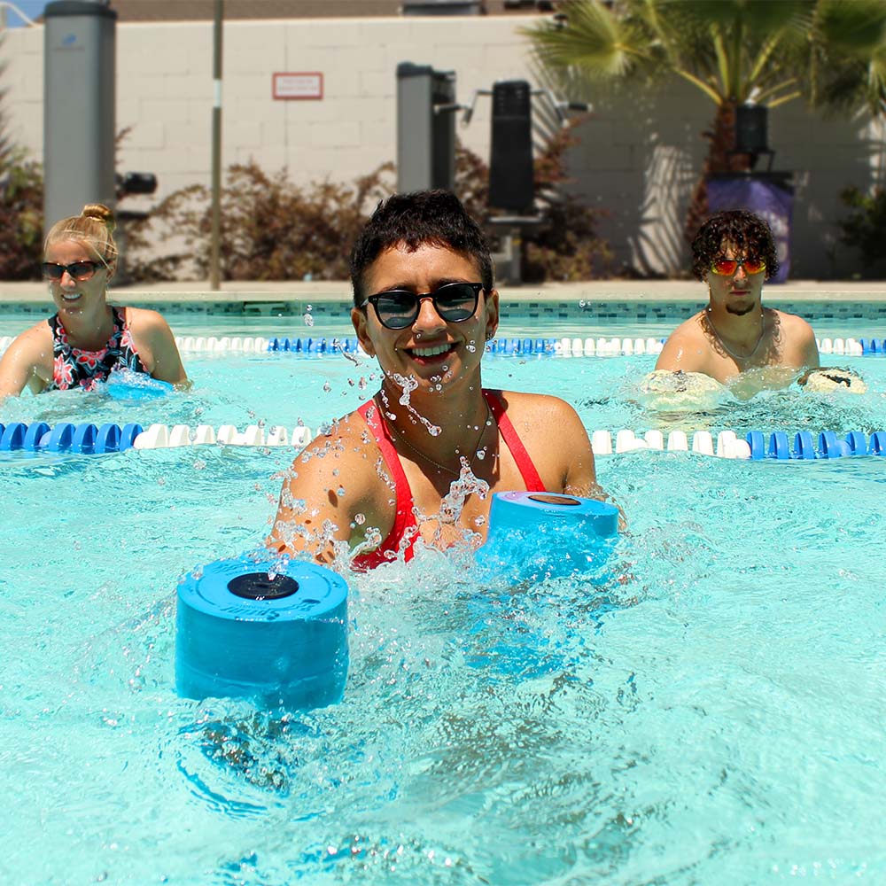 Aqua fitness class with adults